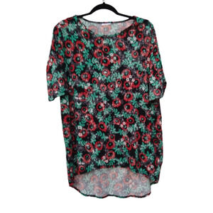 LuLaRoe Irma Floral Top Womens Small Multicolor Short Sleeves New